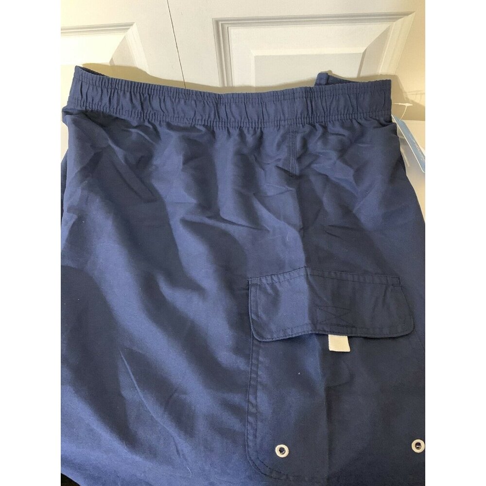 ADORETEX SWIMWEAR Men’s Sz 2XL Polyester Blue Swim Shorts Board Short Cargo‎